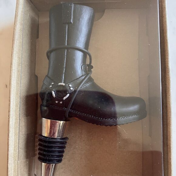 Harley-Davidson Boot Wine Bottle Stopper Black Officially Licensed - Picture 3 of 6